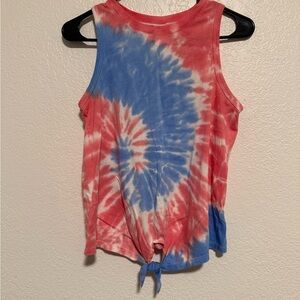 No Boundaries Red and Blue Tie-Dye Tank Top